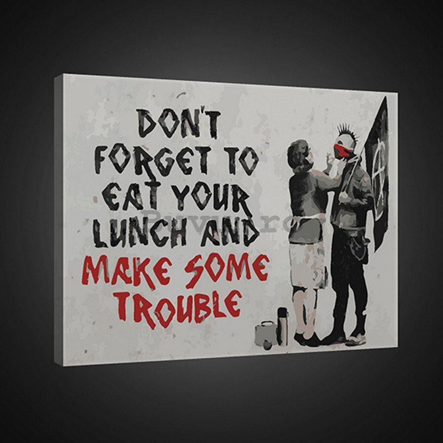 Tablou canvas: Dont Forget to Eat Your Lunch (graffiti) - 75x100 cm