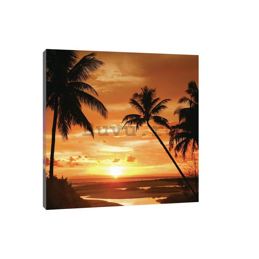 Tablou canvas: Apus de soare pe plajă (3) - 75x100 cm