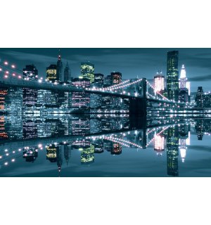 Tablou canvas: Podul albastru din Brooklyn - 75x100 cm