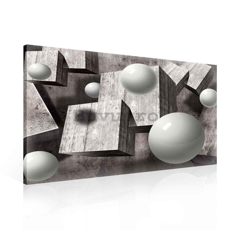 Tablou canvas: Sfere și cuburi - 75x100 cm