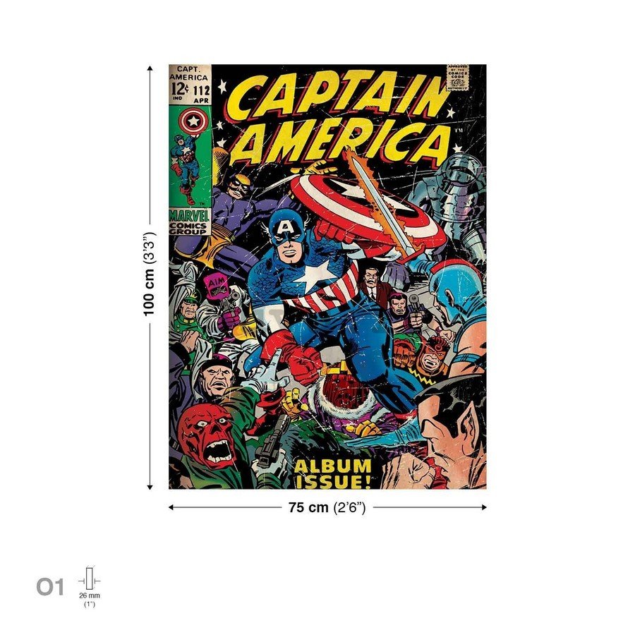 Tablou canvas: Captain America (comics) - 75x100 cm