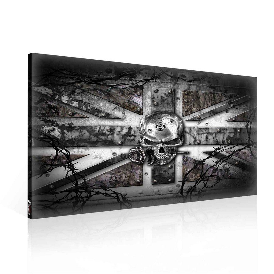 Tablou canvas: Iron Kingdom (lb-negru) - 75x100 cm