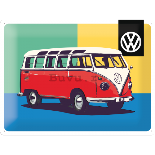 Placă metalică: VW Bulli Pop Art (1) - 30x40 cm