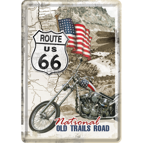 Ilustrată metalică - Route 66 National Old Trails Road