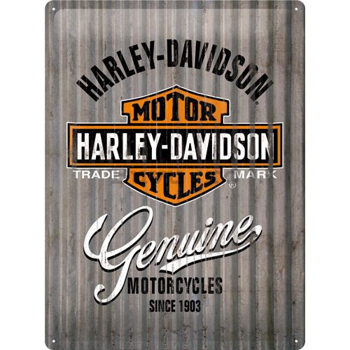 Placă metalică: Harley-Davidson (metal genuine) - 40x30 cm