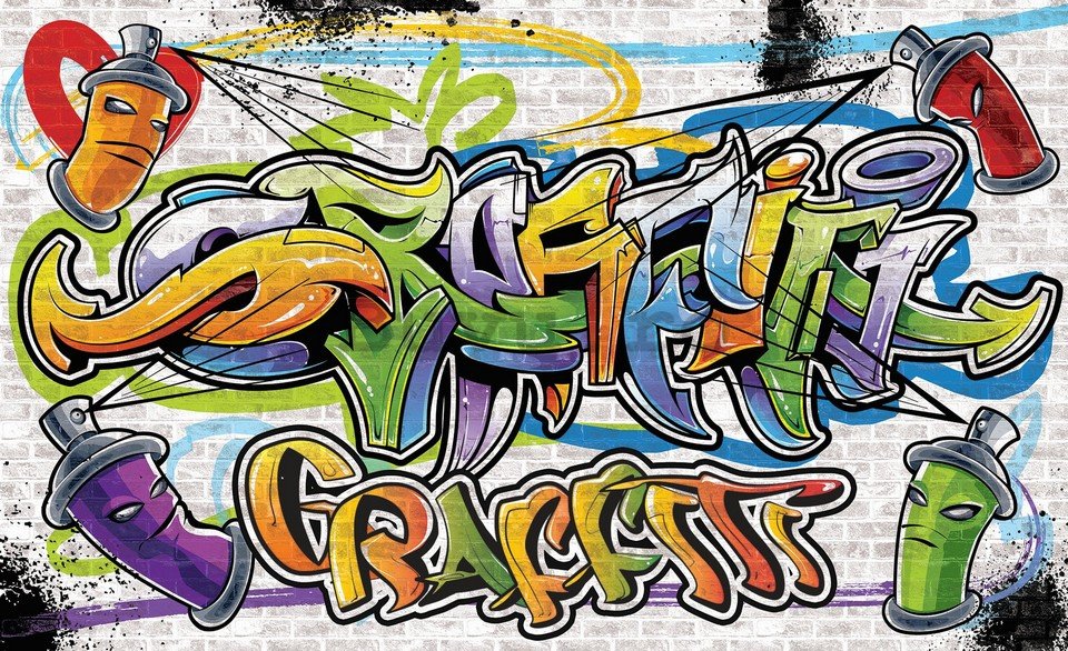 Fototapet vlies: Graffiti (5) - 254x368 cm