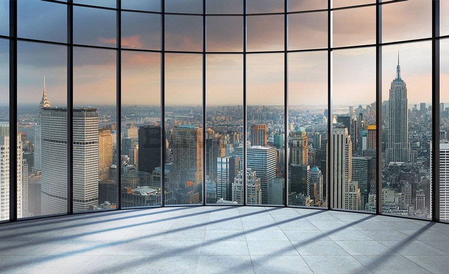 Fototapet vlies: Vedere New York, de la fereastră - 254x368 cm