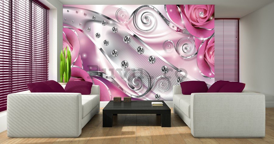 Fototapet vlies: Abstracție de lux (roz) - 184x254 cm