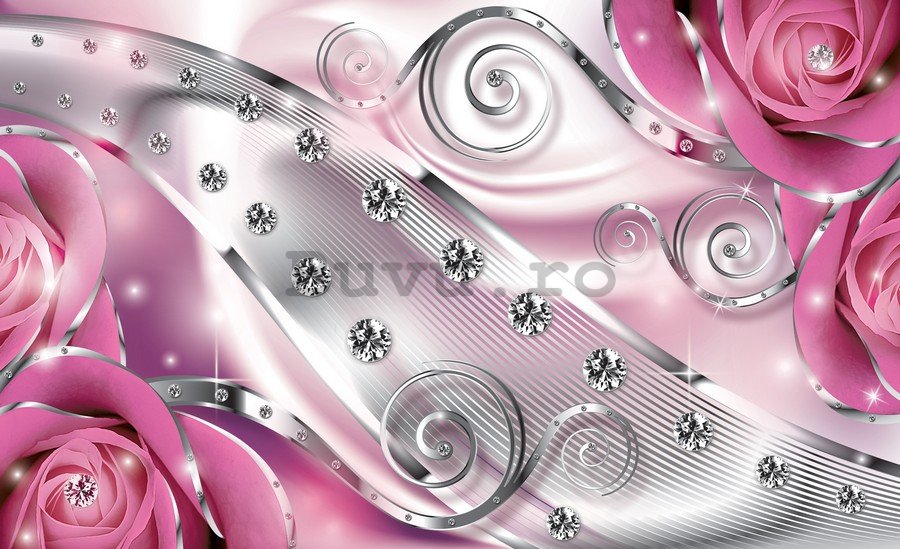 Fototapet vlies: Abstracție de lux (roz) - 184x254 cm