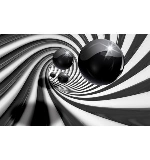 Fototapet vlies: Biluțe negre și spirală - 184x254 cm