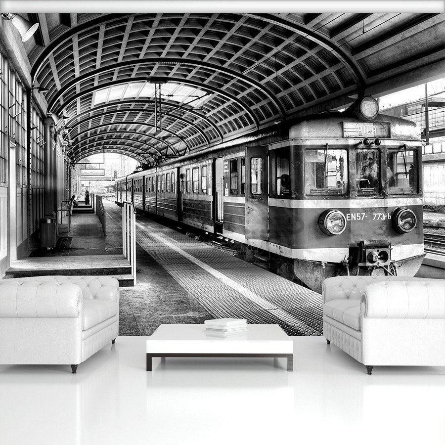 Fototapet: Metrou vechi (alb-negru) - 254x368 cm