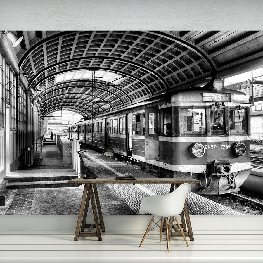 Fototapet: Metrou vechi (alb-negru) - 254x368 cm