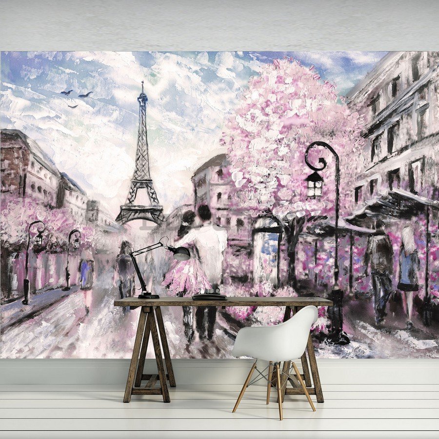 Fototapet vlies: Paris (pictat) - 254x368 cm