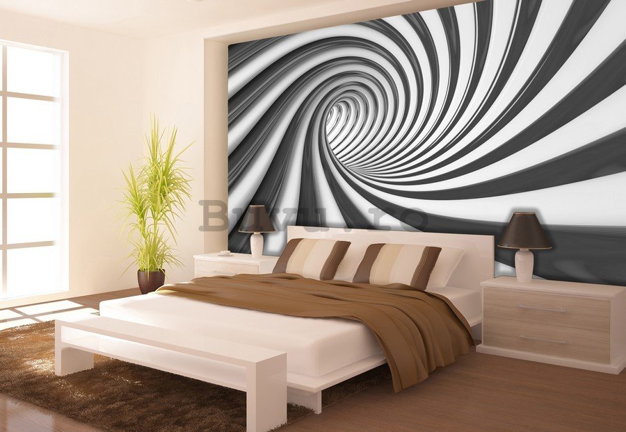 Fototapet vlies: Spirală neagră - 184x254 cm