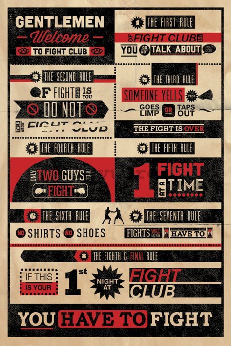 Poster - Fight Club Rules (Infographic)