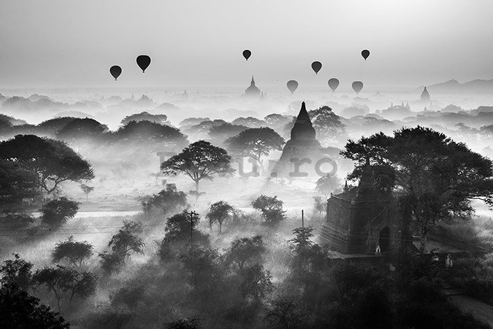 Poster - Balloons over Bagan