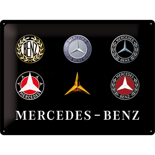 Placă metalică: Mercedes-Benz (logos) - 30x40 cm