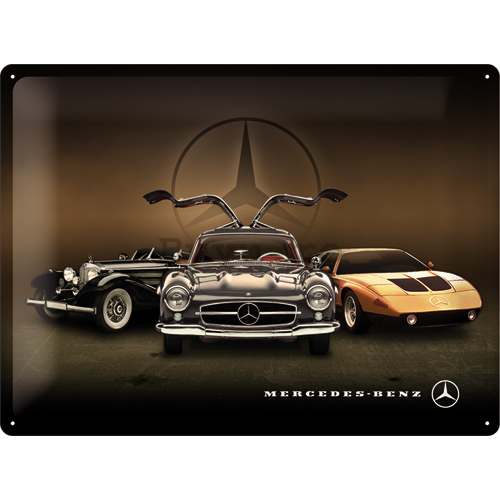 Placă metalică: Mercedes-Benz (3 mașini) - 30x40 cm