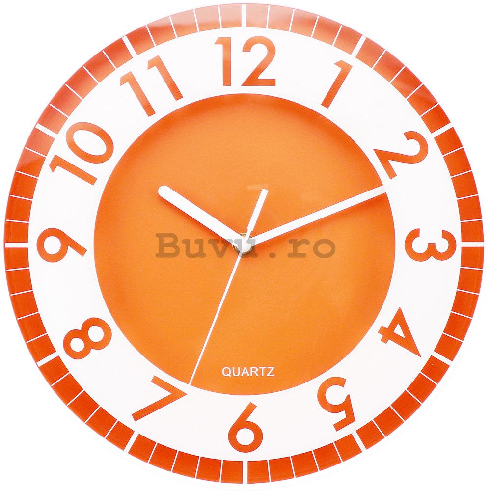 Ceas de perete: Modern (portocaliu) - 30 cm