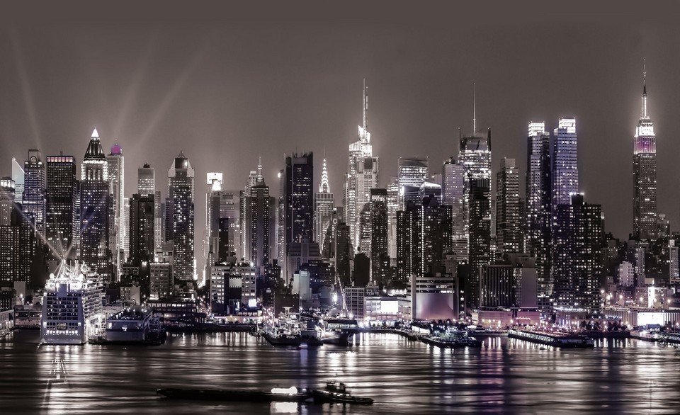 Fototapet: New York nocturn - 184x254 cm