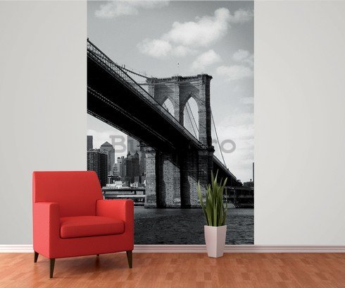 Fototapet: Podul Brooklyn alb-negru (4) - 158x232 cm