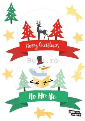 Abțibild pentru sticlă - Crăciun fericit (Ho Ho Ho)