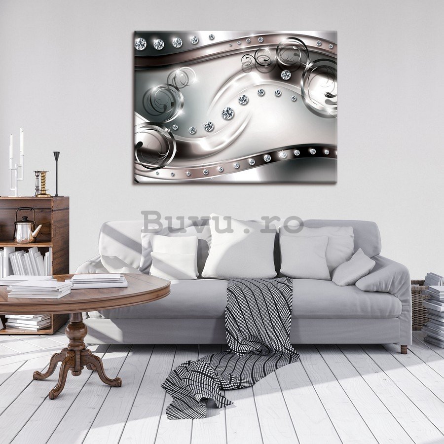 Tablou canvas: Abstracție de lux (alb-negru) - 75x100 cm