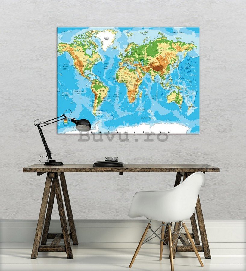 Tablou canvas: Harta lumii (3) - 75x100 cm
