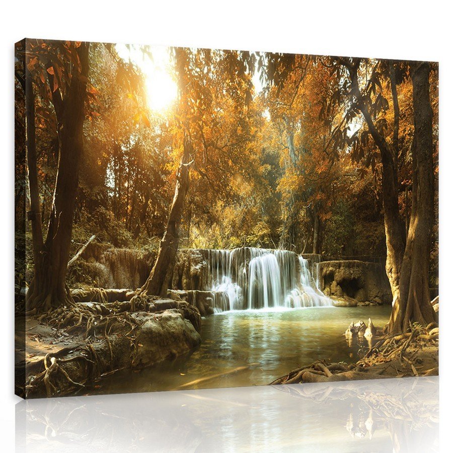 Tablou canvas: Cascade în pădure (1) - 75x100 cm
