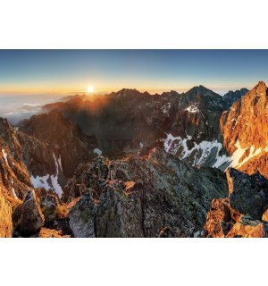 Tablou canvas: Apus de soare în munți - 75x100 cm
