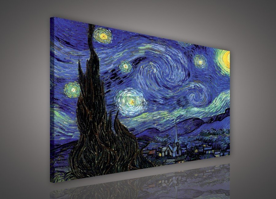 Tablou canvas: Noapte înstelată, Vincent van Gogh - 75x100 cm