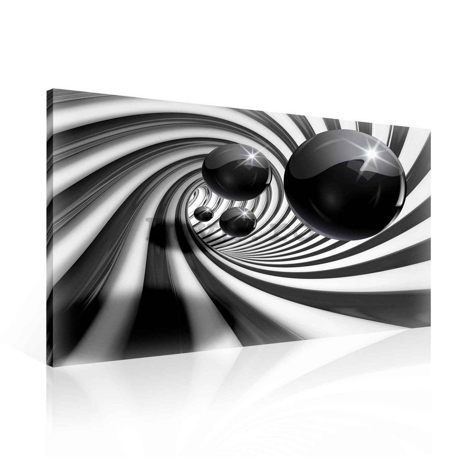 Tablou canvas: Biluțe negre și spirală - 75x100 cm