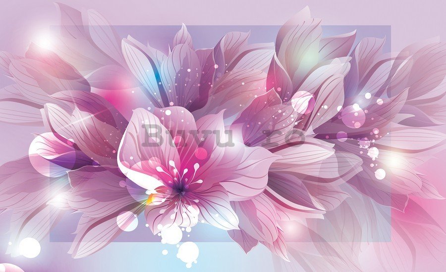 Tablou canvas: Roz floral abstraction (2) - 75x100 cm