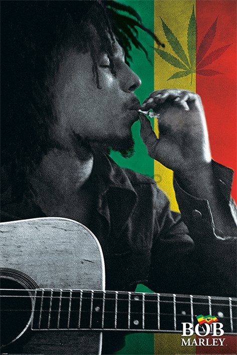 Poster - Bob Marley (colorful smoke)