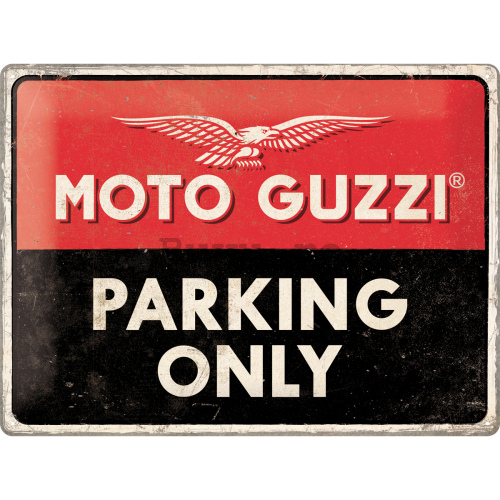 Placă metalică: Moto Guzzi Parking Only - 40x30 cm
