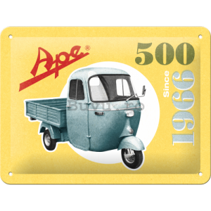 Placă metalică: Ape 500 Since 1966 - 15x20 cm
