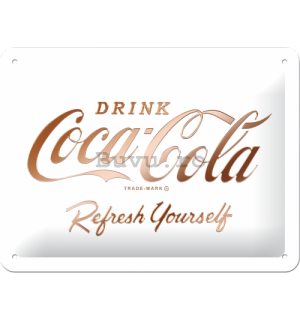 Placă metalică: Coca-Cola Refresh Yourself - 15x20 cm