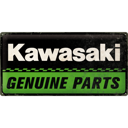 Placă metalică: Kawasaki Genuine Parts - 25x50 cm