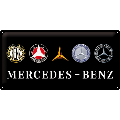 Placă metalică: Mercedes-Benz (logos) - 25x50 cm