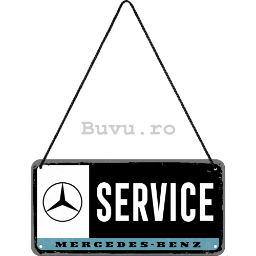 Placa metalica cu snur: Mercedes-Benz Service - 10x20 cm