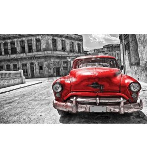 Fototapet vlies: Mașină americană de epocă (Roșie) - 254x368 cm