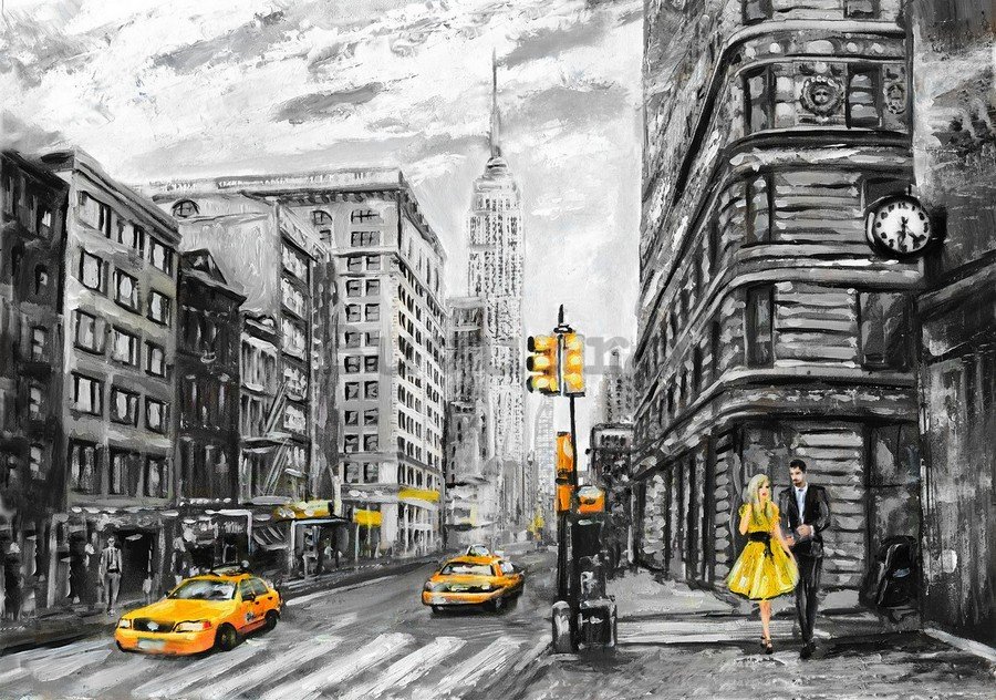 Fototapet vlies: New York (pictat) - 254x368 cm