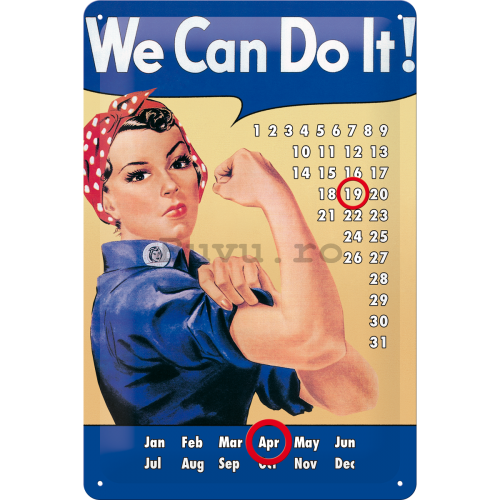 Placă metalică: We Can Do It! - 30x20 cm