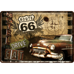 Ilustrată metalică - Route 66 (Drive, Eat) 