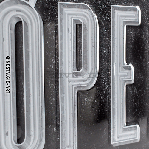 Placă metalică - We Are Open