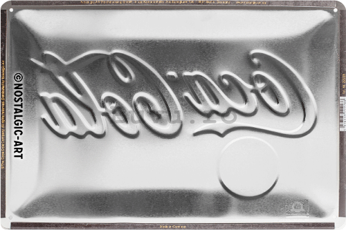 Placă metalică - Coca-Cola (Logo-ul galben)