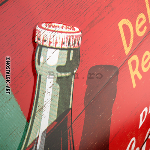 Placă metalică: Coca-Cola (bicolor) - 40x60 cm