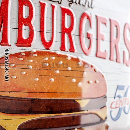 Placă metalică: Epic Juicy Giant Hamburgers - 30x40 cm