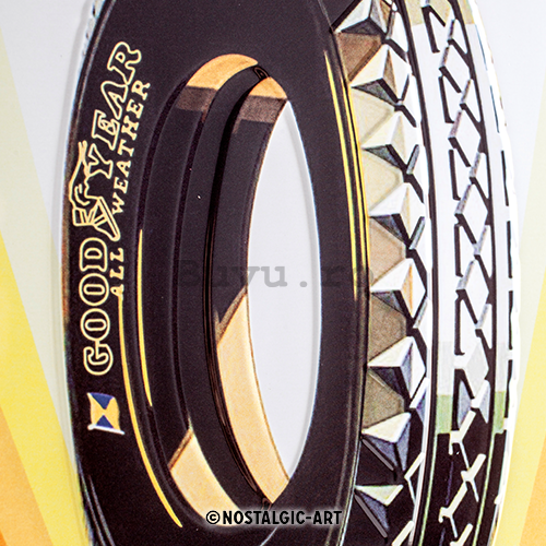 Placă metalică: Good Year (Rainbow Wheel) - 40x30 cm