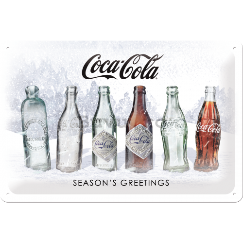 Placă metalică: Coca-Cola White Special Edition (Season's Greetings) - 30x20 cm